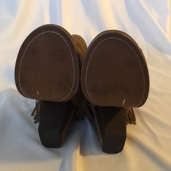 Dolce Vita Cognac suede open toe booties. - Picture 5 of 8